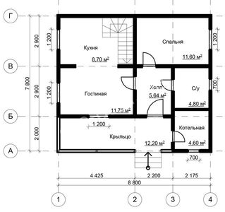 Проект дома из бруса 8х9 № ДБ-110